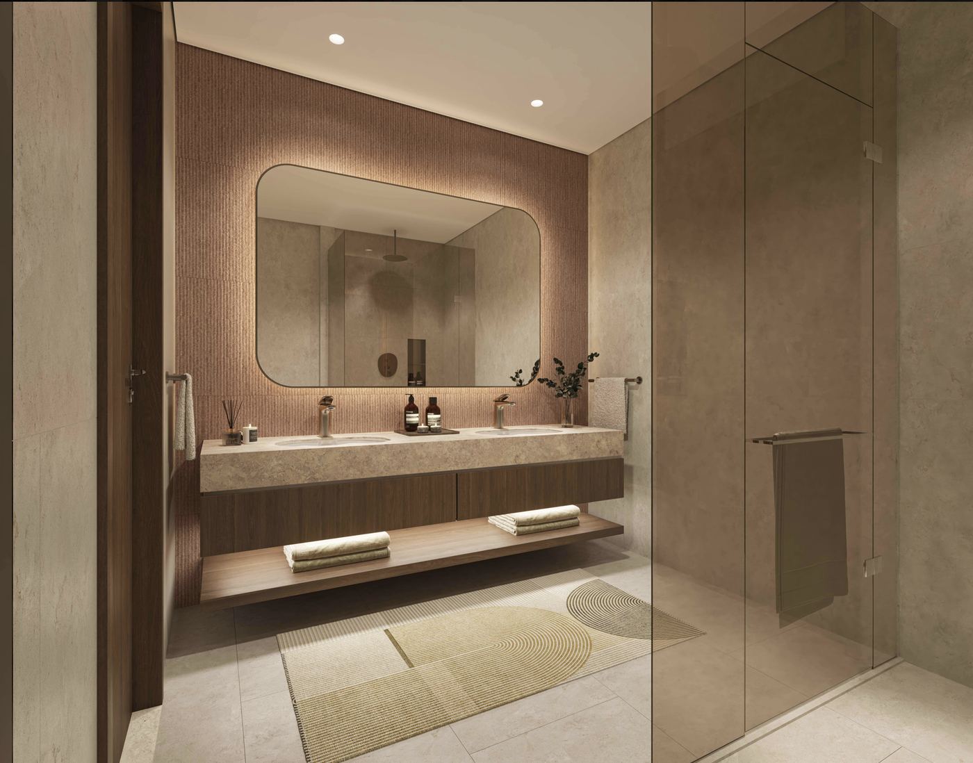 Bathroom with stone finishes