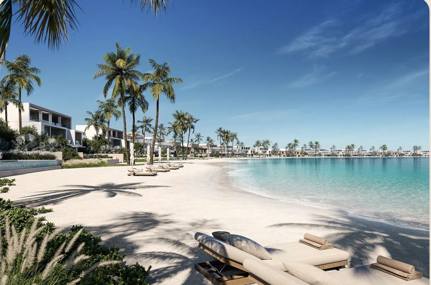 Beach frontage within the community