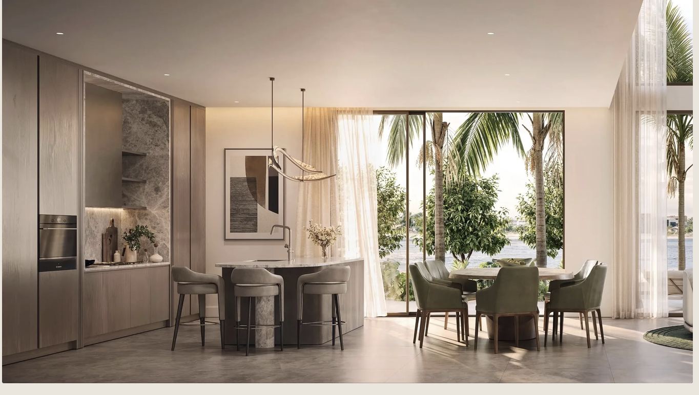 Kitchen and dining, dark scheme